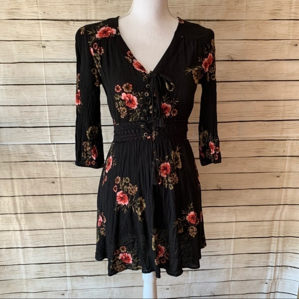 American Rag Corset Dress With Long Sleeves XS